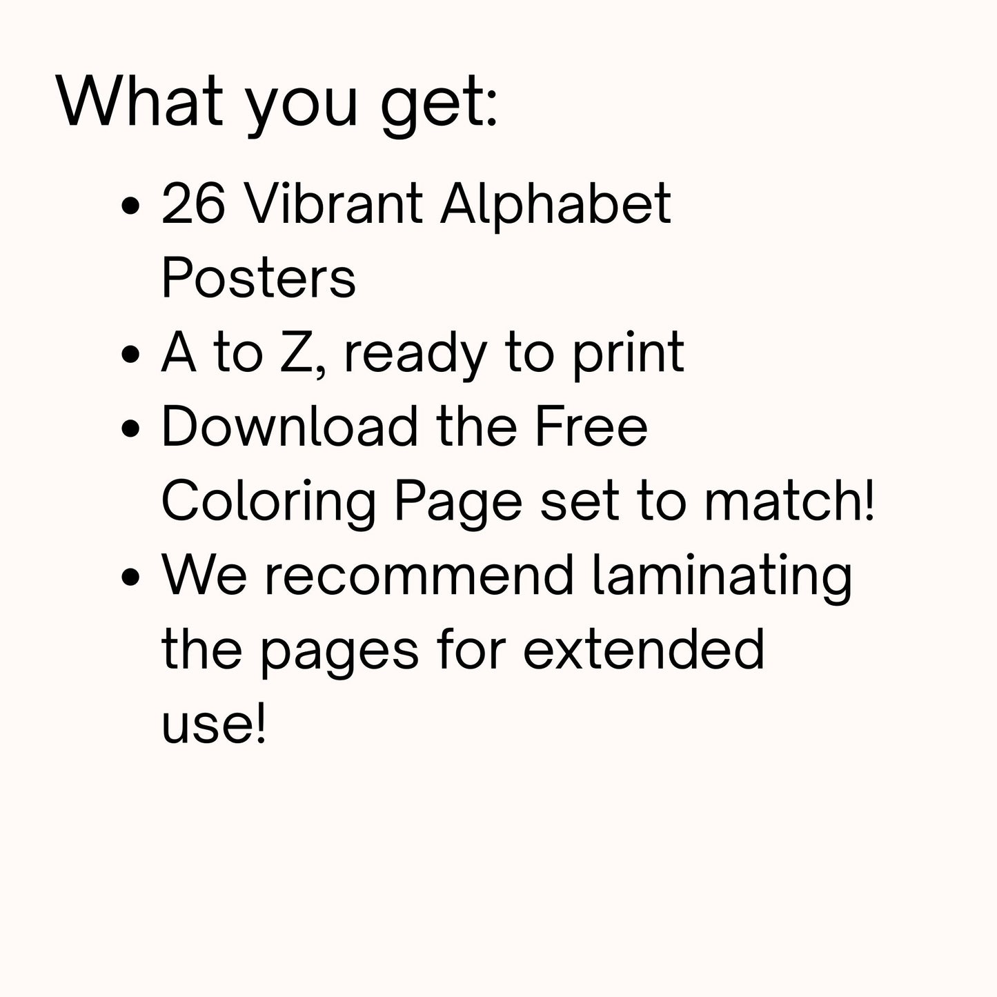 Cute Alphabet Poster Set A to Z